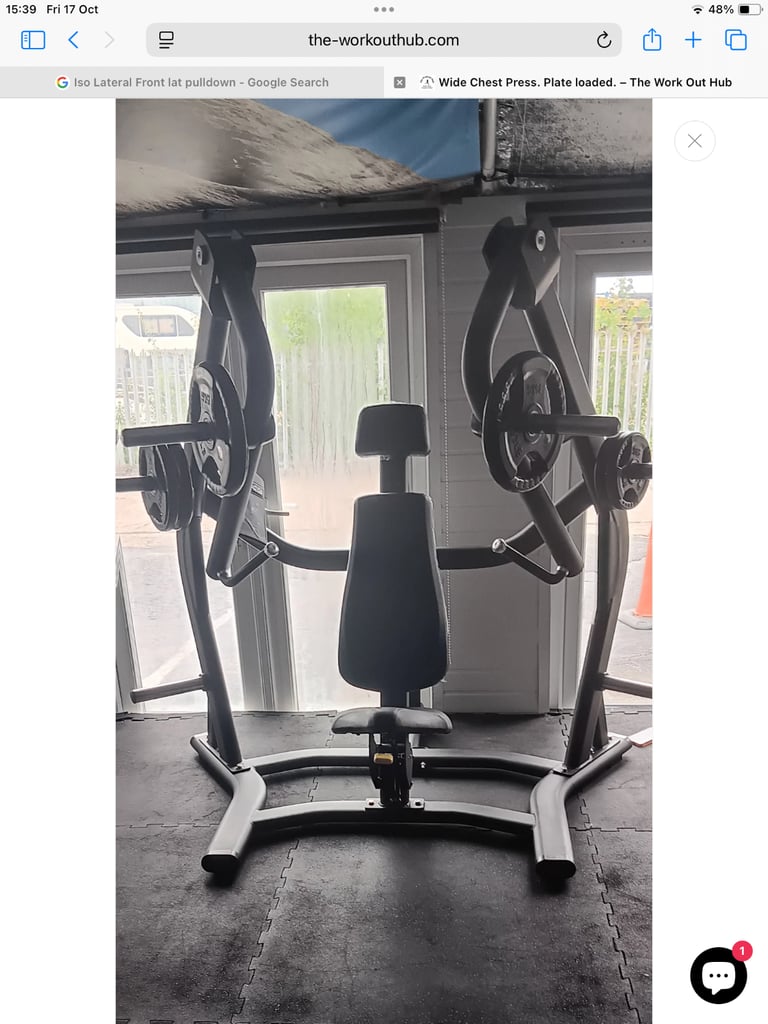 Chest Press. Wide Iso Chest Press, plate Loaded.
