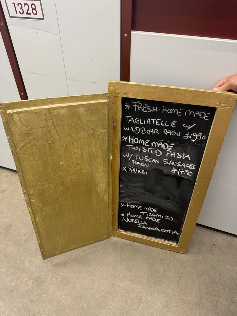 Rustic Chalkboard Menu Sign – Foldable Frame £60 Collection Only (