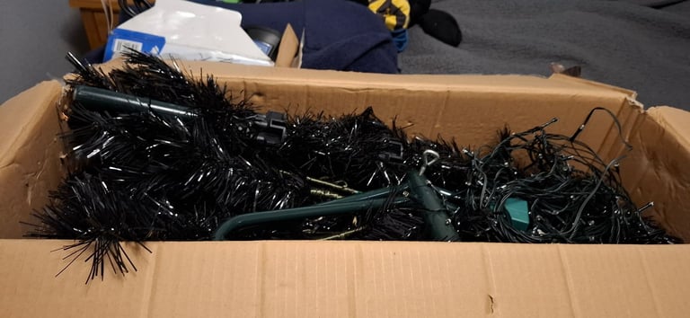 5ft black christmas tree with lights 