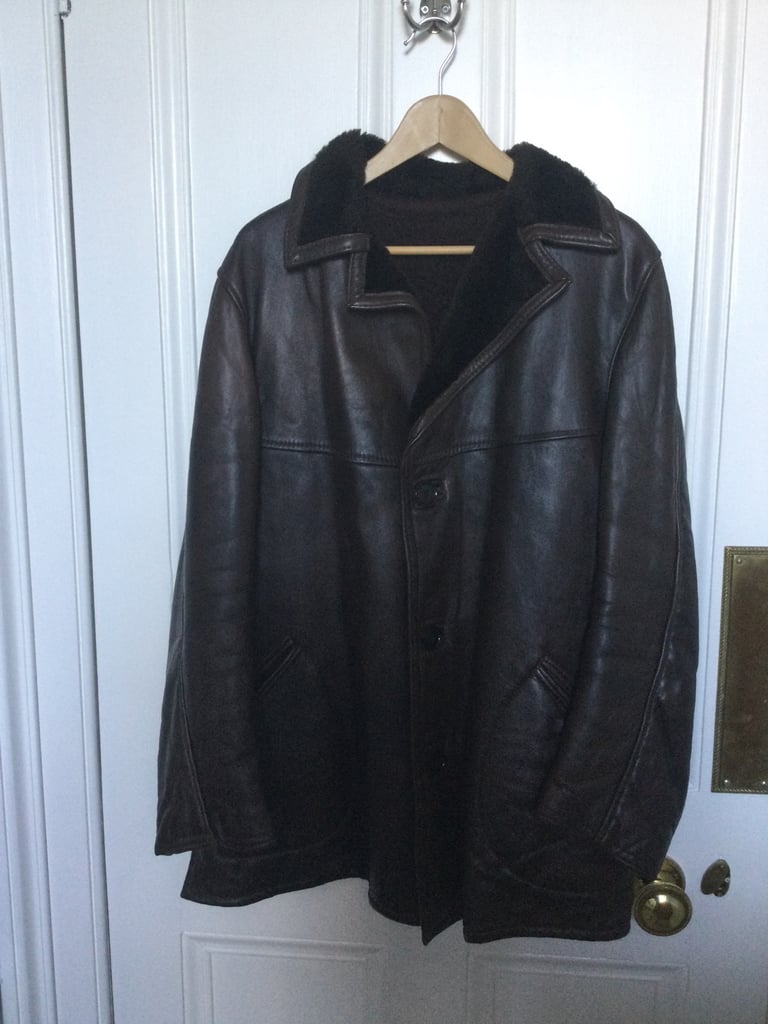 image for MENS QUALITY RICH BROWN  LEATHER 3/4 LENGTH JACKET 