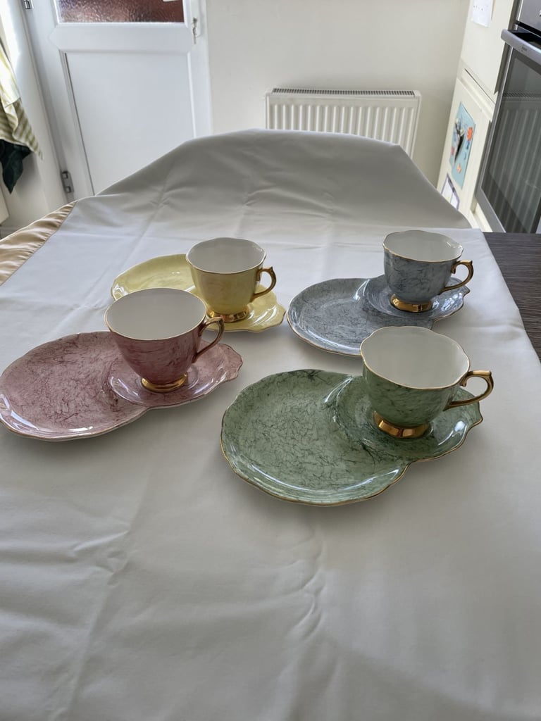 Vintage Royal Albert Gossamer Teacup and Tennis Snack Plate Combo