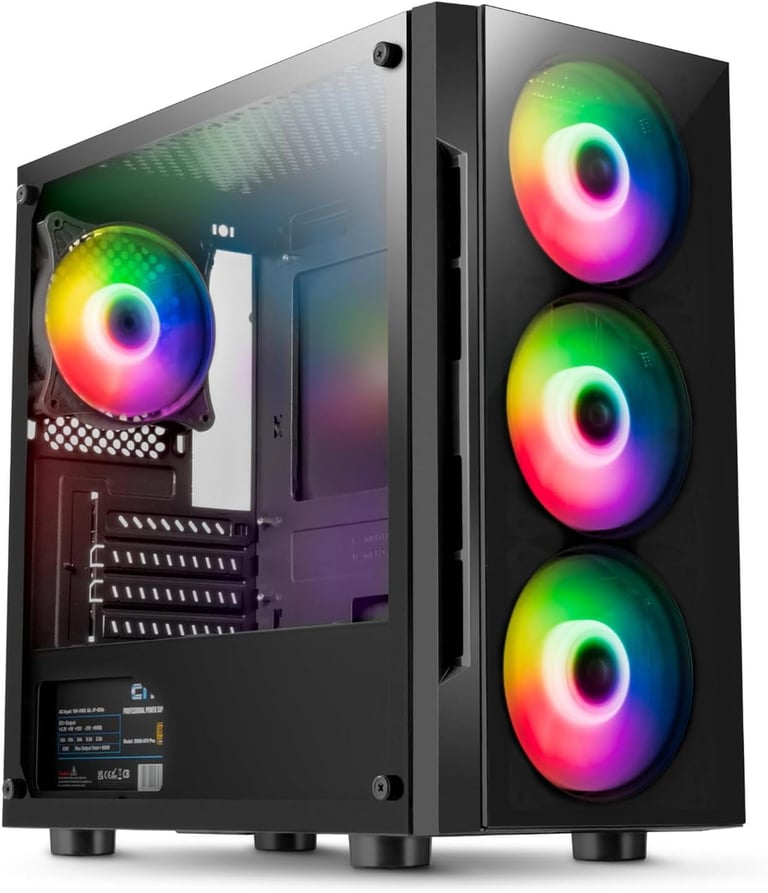 Windows 11 entry level gaming PC, full setup, keyboard, mouse and monitor