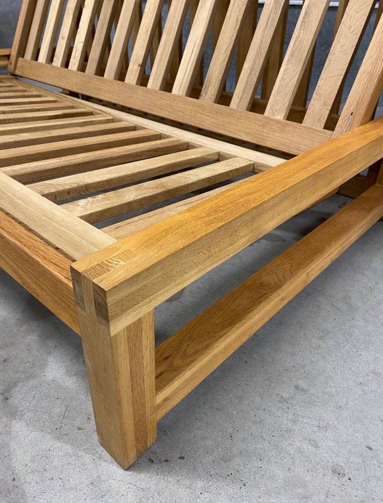 Solid Oak Linear 2 Seater Sofa Bed