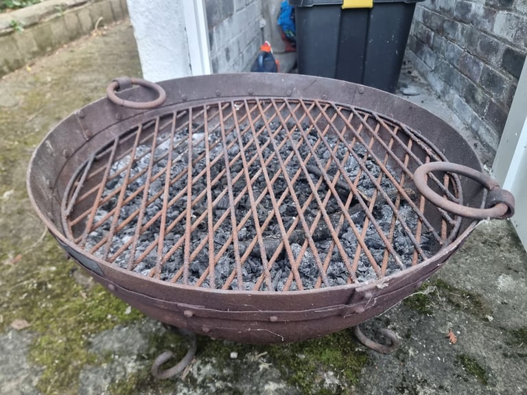 image for 🔥 Rustic Kadai Fire Bowl / BBQ Grill – 60cm 🔥