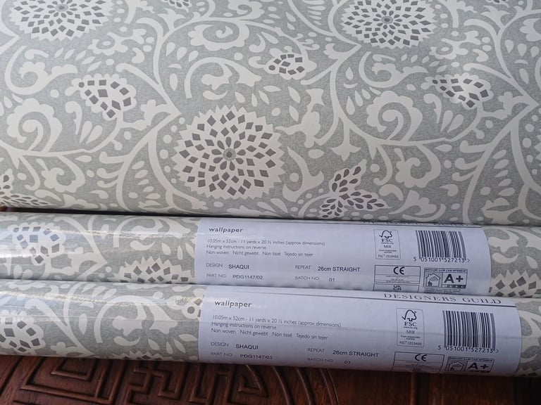 3 rolls of Stunning Designers Guild wallpaper