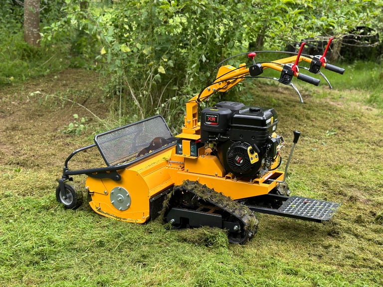 Brand New RAPTOR X Petrol Pedestrian Track Flail mower, tractor *** VIDEO *** Key Start 13.5HP