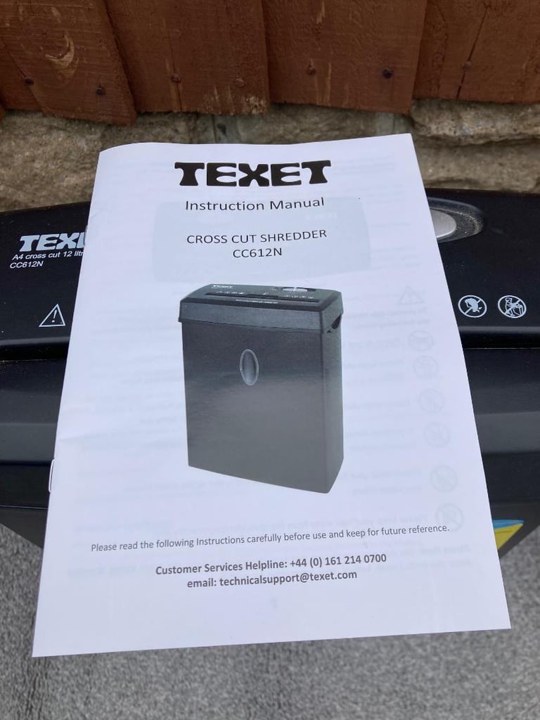 image for TEXET CC612N 12L CROSS CUT SHREDDER COMPLETE WITH OPERATING MANUAL