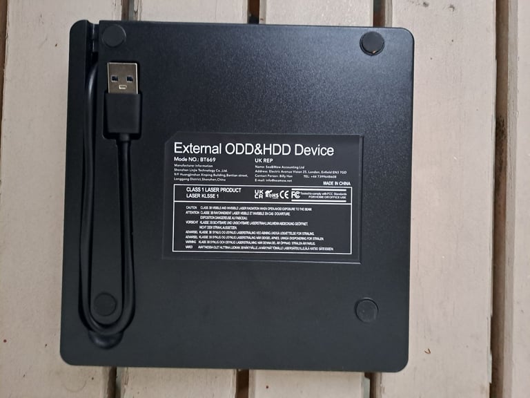 Rioddas External CD Drive, USB 3.0 Portable CD/DVD +/-RW Drive Slim DVD/CD ROM R