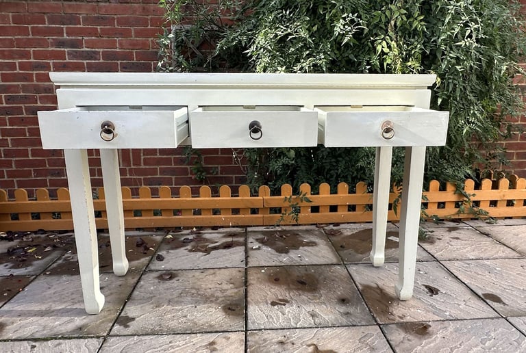 Lombok MANDARA Solid Wood 3 Draw Console / Hallway Table – Good Condition, RRP £515