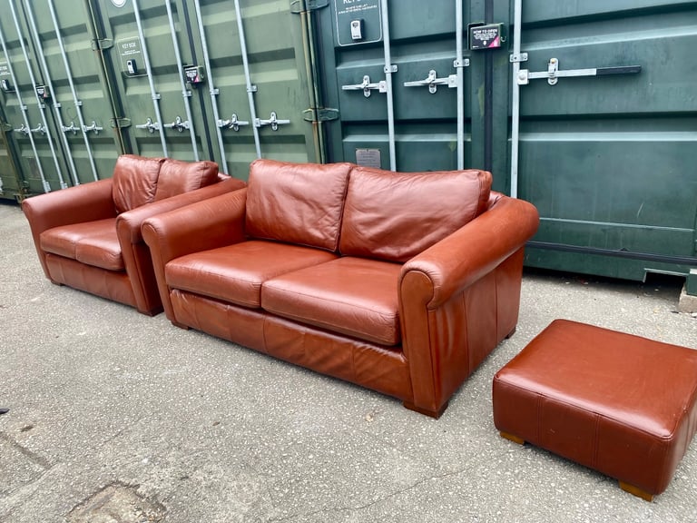 3-2 i Real tan Leather sofas