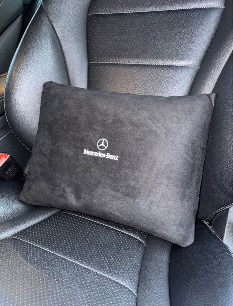 image for 2 Mercedes Benz Seat Soft Lumbar Pillows Artificial Plush High Quality