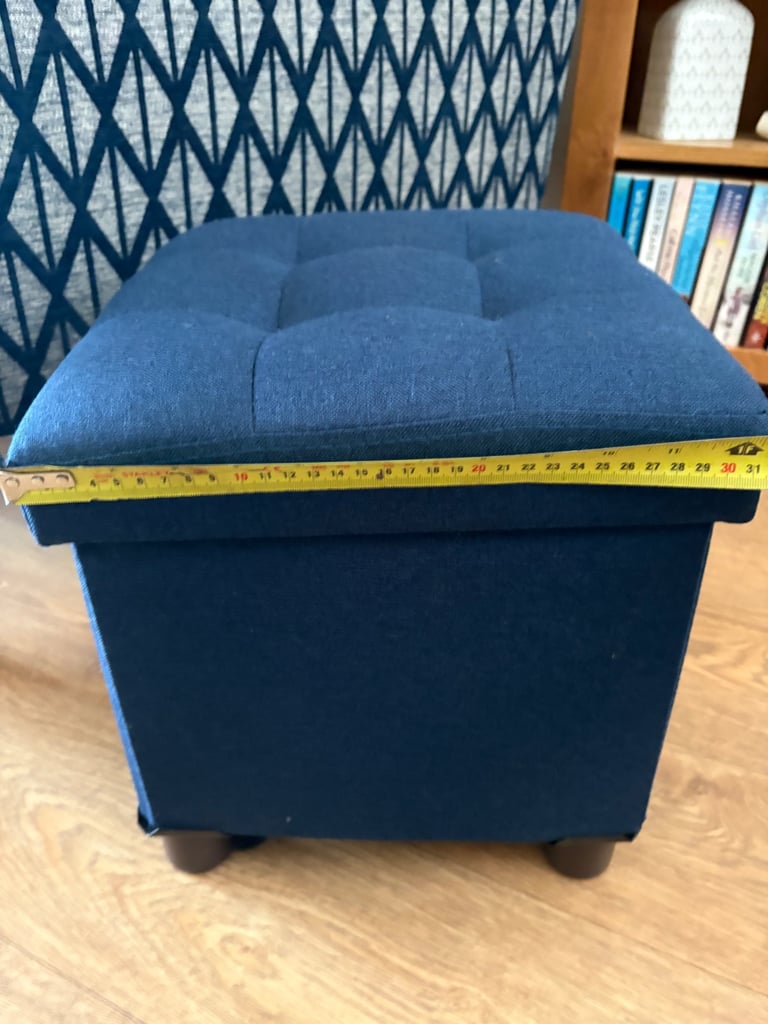 Cute navy ottoman/ footstool