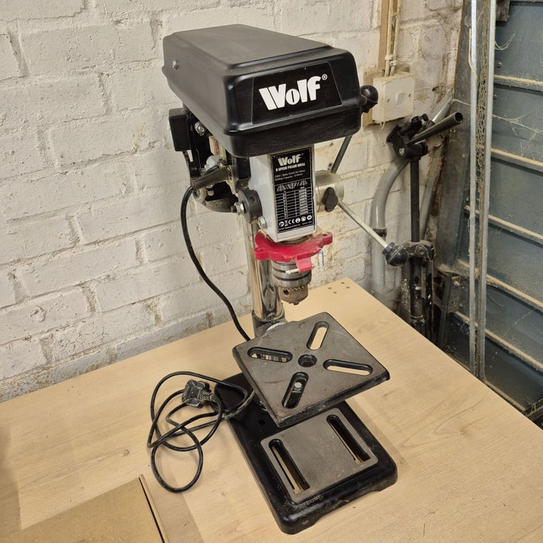 image for Wolf 9-Speed 500W Pillar Drill, 16mm Chuck, 230V Bench Drill Press