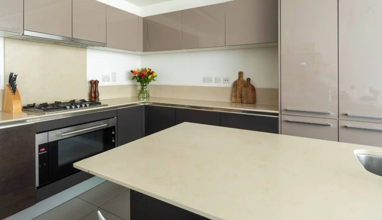 Used Quartz Kitchen Worktops + Double Stainless Sink
