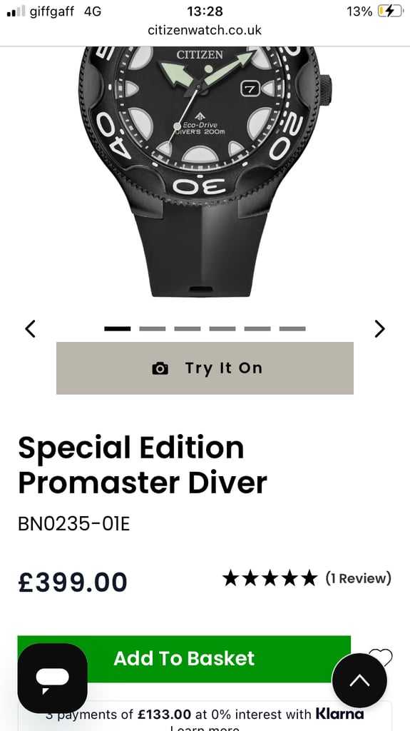 Citizen promaster divers watch