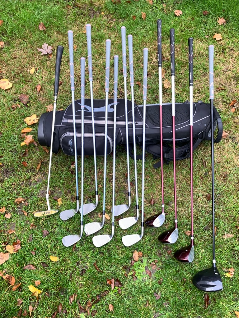 Ladies Golf Club Dunlop / Adams Golf Full Set With A New Slazenger Stand Bag 