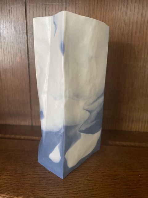French Faux & Co. Paper Bag Ceramic Vase 