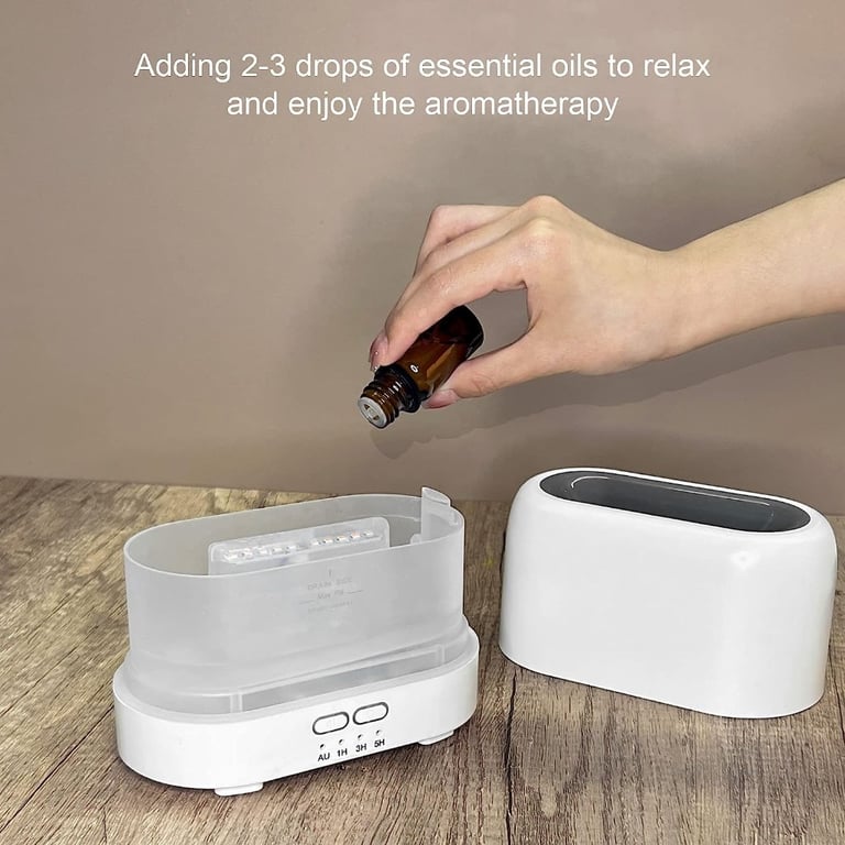 3 in 1 Aromatherapy Essential Oil Diffuser & Flame Night Light + 4 Timer Setting + Auto Shut Off