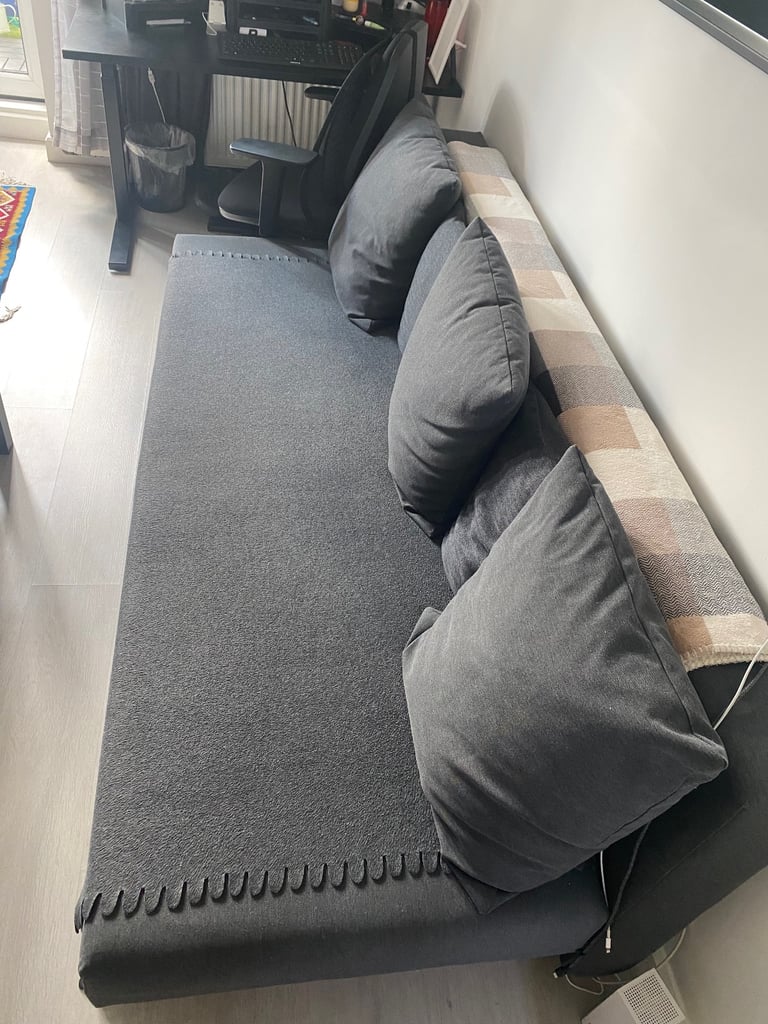 IKEA 3-seat sofa-bed, dark grey