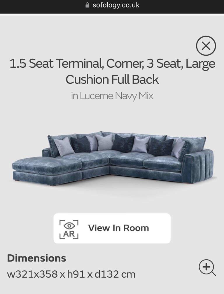 Emperor corner sofa blue 