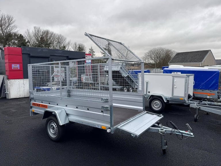 BRAND NEW 8,7ft x 4,2ft SINGLE AXLE WITH 80CM MESH NIEWIADOW TRAILER 750KG