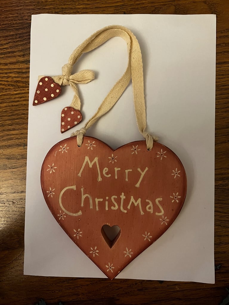 image for Christmas wooden heart/wall plaque/decoration