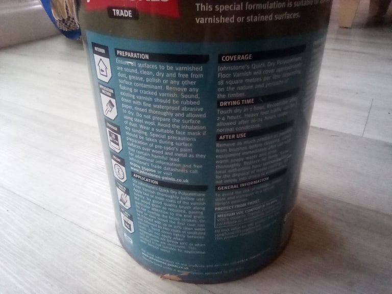Johnsons Trade Woodworks Quick Dry Polyurethane Floor Varnish