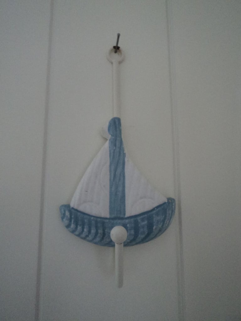 Sweet sail boat clothes hook. £3