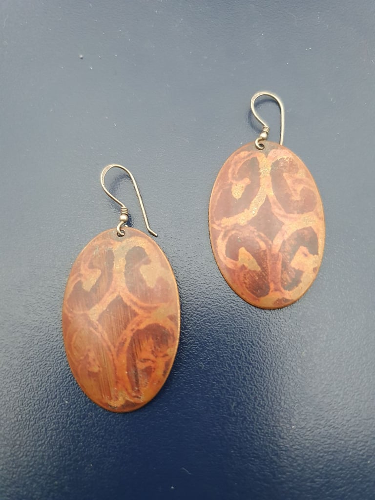 image for Etched Copper Earrings