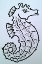 rubber stamp craft seahorse