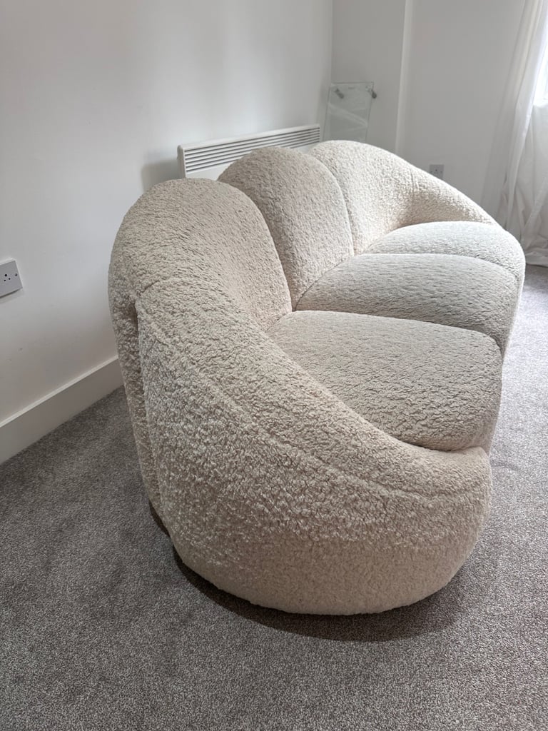 Boucle Cream cloud 3 seater sofa couch used
