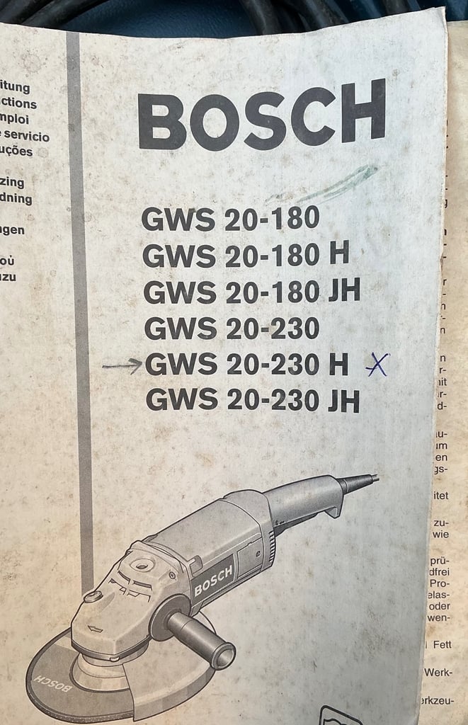 Bosch GWS 20-230H 9” 240v Heavy Duty Angle Grinder plus Case