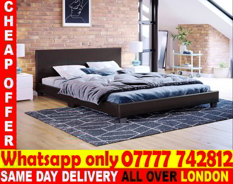 image for -SINGLE - DOUBLE SMALL - DOUBLE BED AND MATTRESS LEATHER (KJN