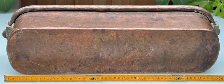 ANTIQUE FRENCH COPPER FISH KETTLE, PAN, JARDINIERE, PLANTER, 58cm long 4kg - 1900s - WILL POST!