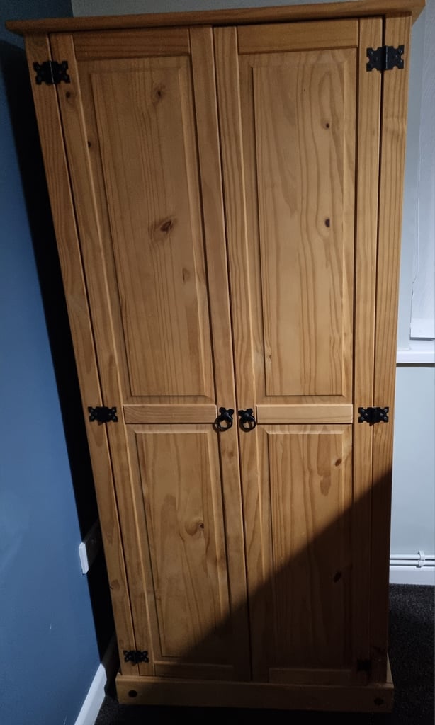 image for For Sale, Mexican Pine Wardrobe, free Cabinet and Gaming Chair £40 ono