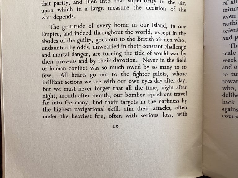 Winston Churchill. House of Commons Speech , Number One ,August 20th 1940