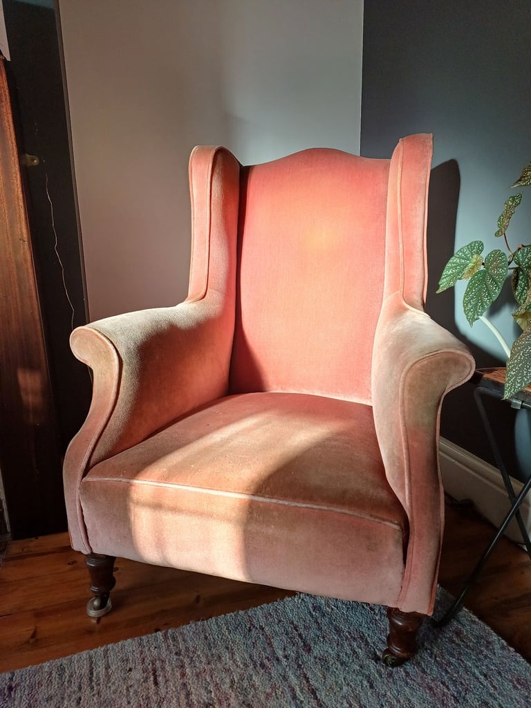 2 x Antique Wingback Armchairs