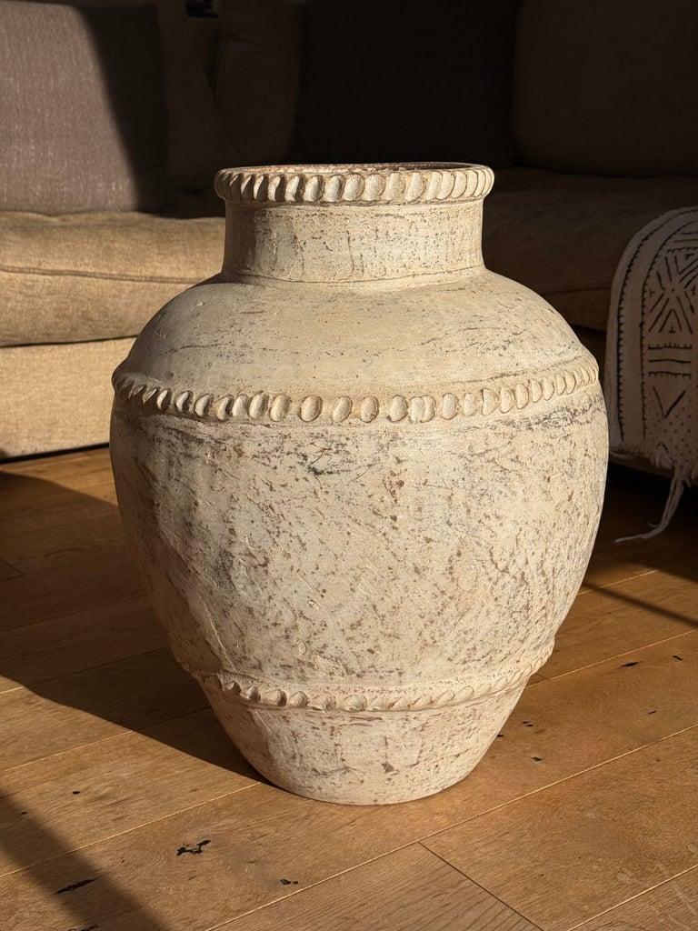 image for Antique handcrafted urn: Rustic Farmhouse Chic