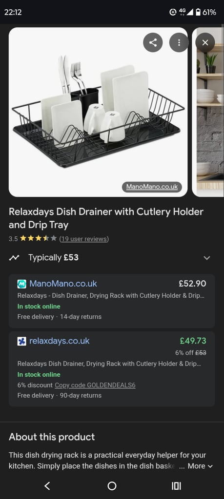 image for Relaxdays Dish drainer brand new in box