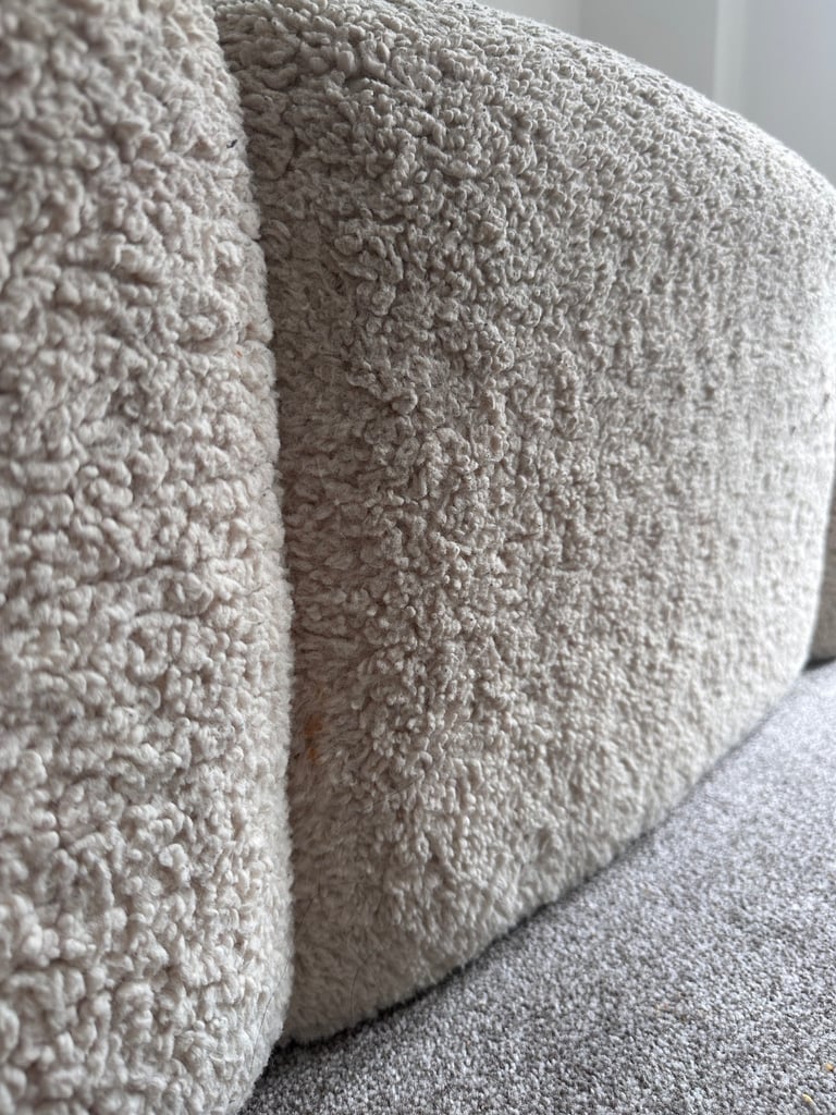 Boucle Cream cloud 3 seater sofa couch used