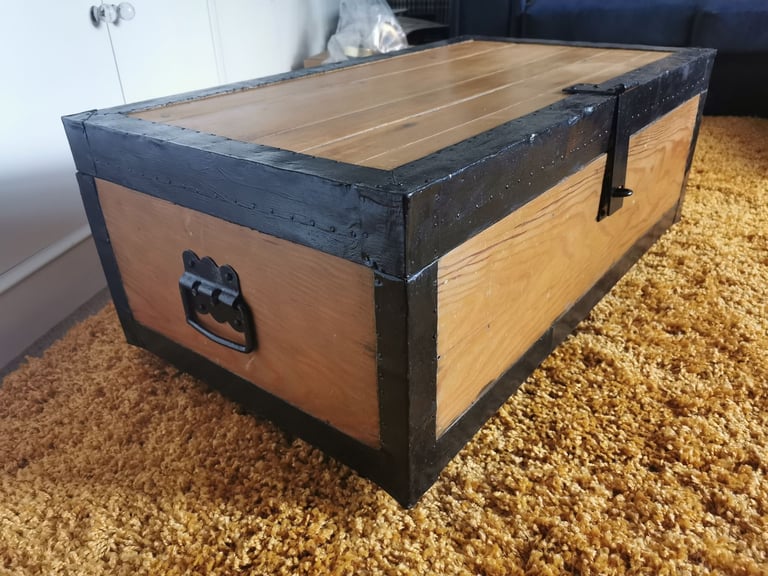 Pine storage chest/coffee table