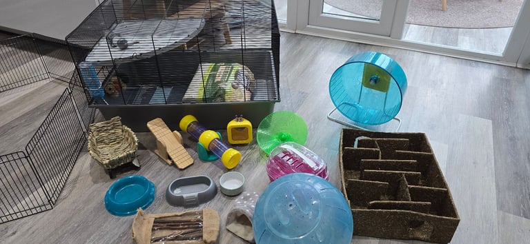 Hamster cage and accessories