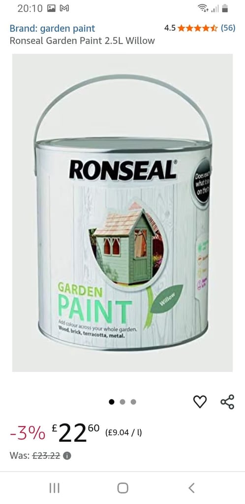 Ronseal 2.5l Garden Paint (Willow)