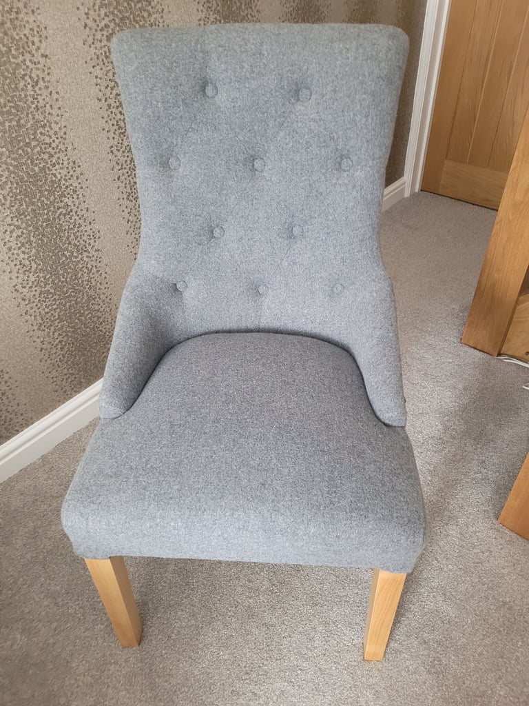 Grey dining chairs x 2