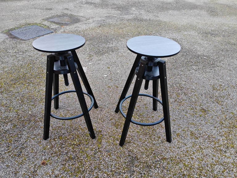 2 IKEA Dalfred Height Adjustable Bar Stools with Seat Cushions FREE DELIVERY 039
