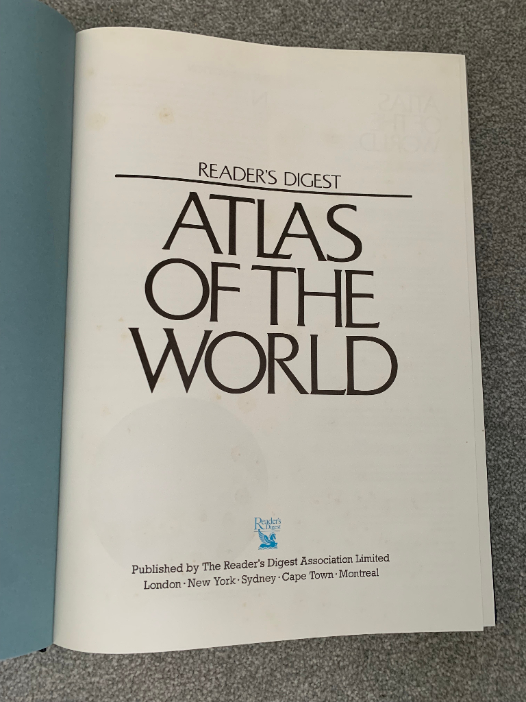 Readers Digest Atlas of the World 1993
