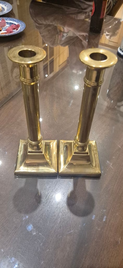 image for Pair of Brass Candle Holders 