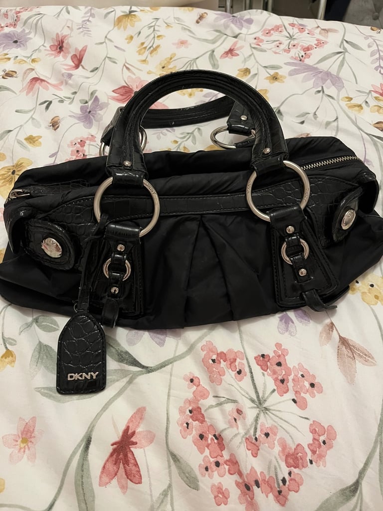 DKNY black bag handbag shoulder bag. Approximately 40cms x 20cms. Used but in good condition 