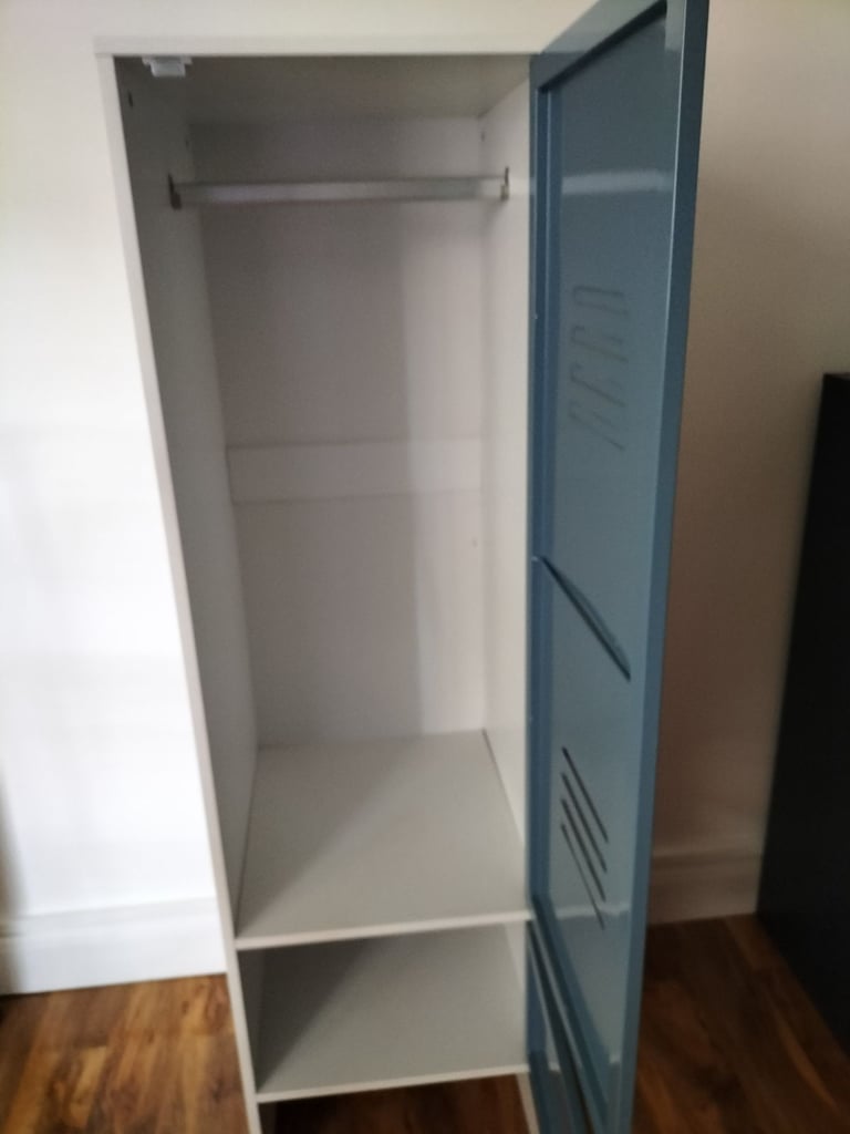 Blue metal door single wardrobe locker style