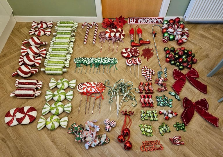 image for Large Bundle of Christmas Candy theme Decorations